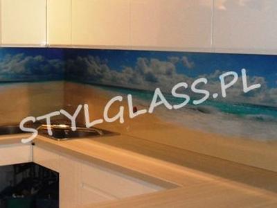 panel szklany osłona kuchenna plaża