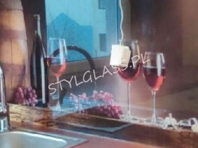 panel szklany osłona kuchenna beczki i wino